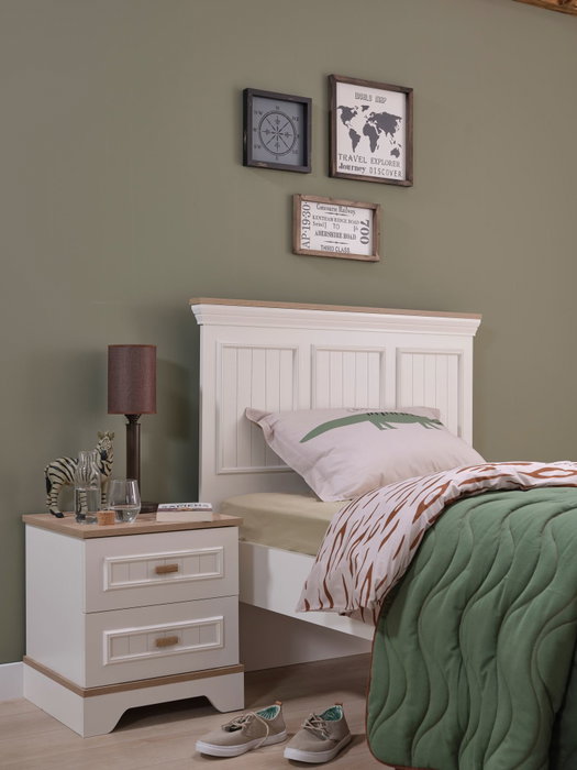 Hanah Home Cama Individual Monte Crema y Roble Hanah Home Cama Individual Monte Crema y Roble
